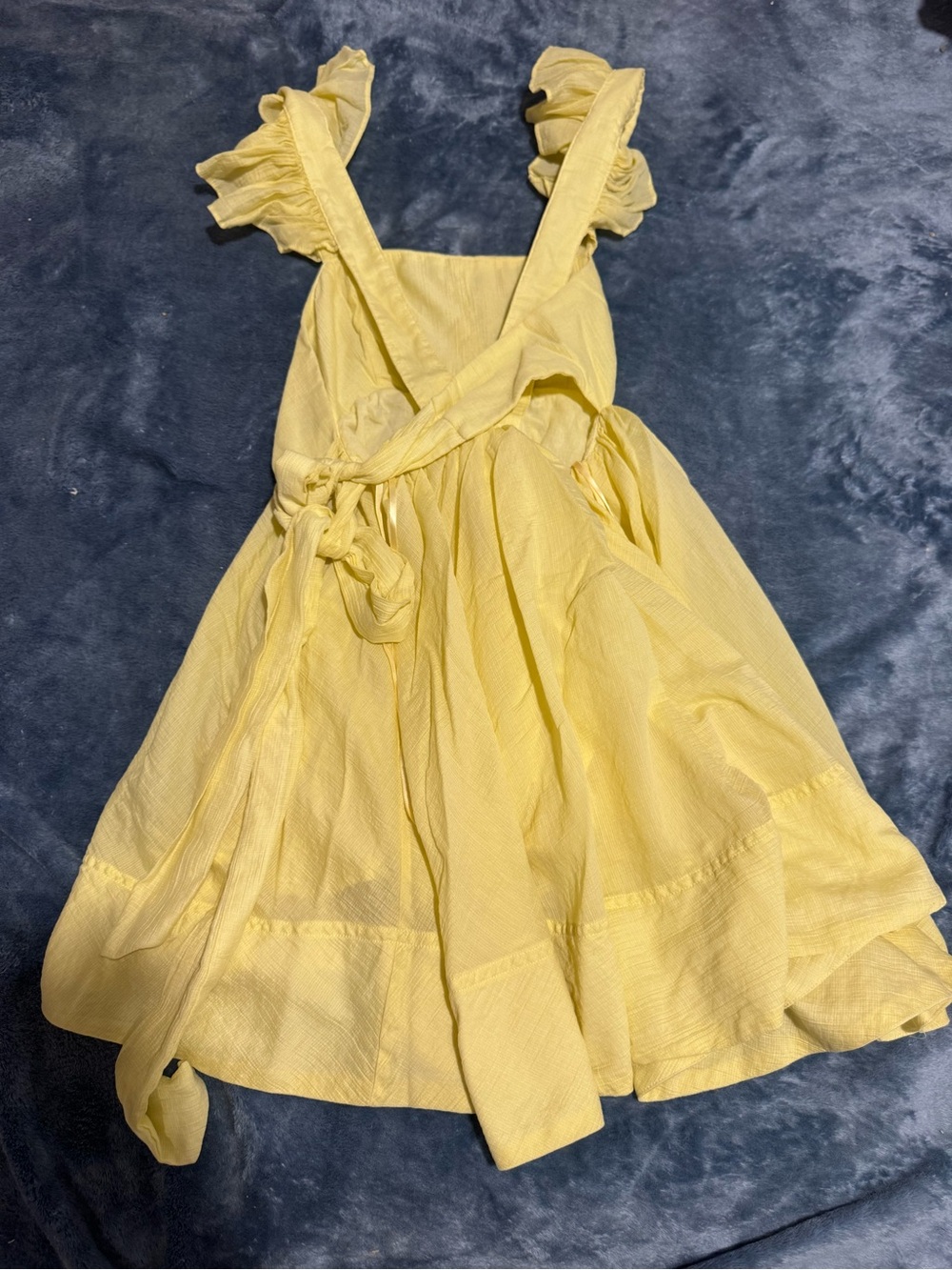 Sunny Yellow Ruffle Strap Mini Dress - Picture 2 of 5